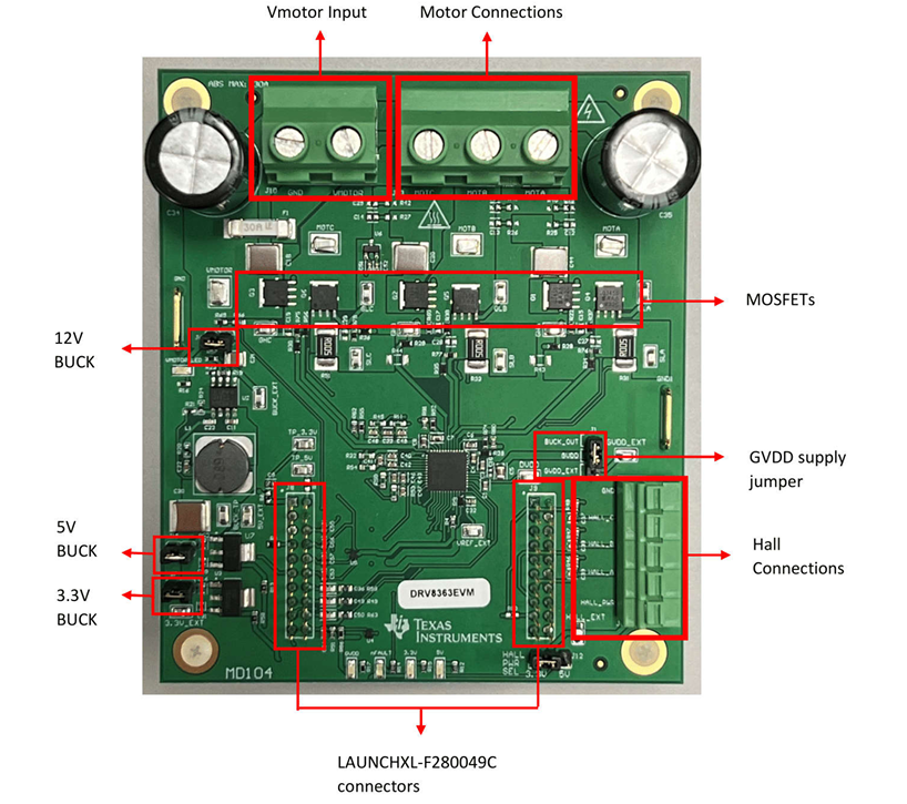 位置电路 - Texas Instruments DRV8363-Q1EVM 评估模块